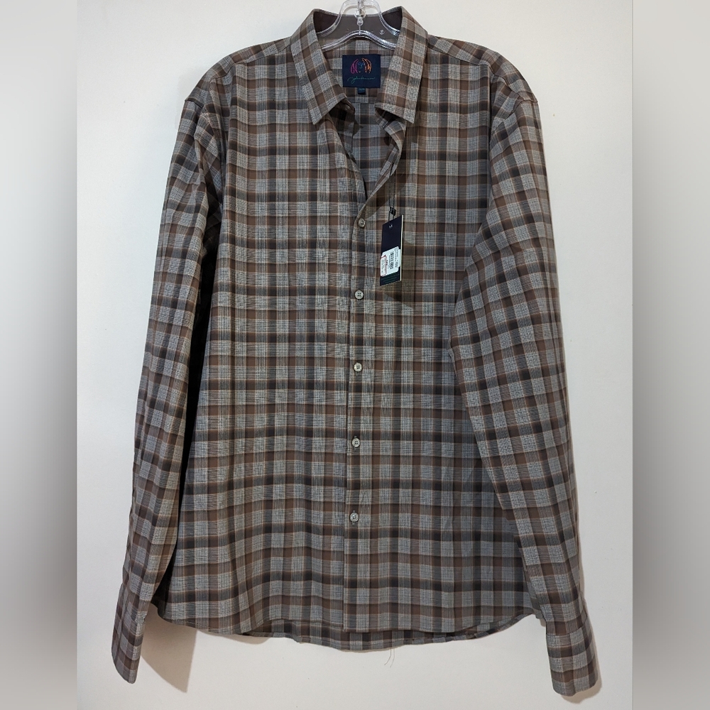 LAST WEEK 3 for $30 Modern English John Lennon Stretchable Plaid Shirt 2XL New!